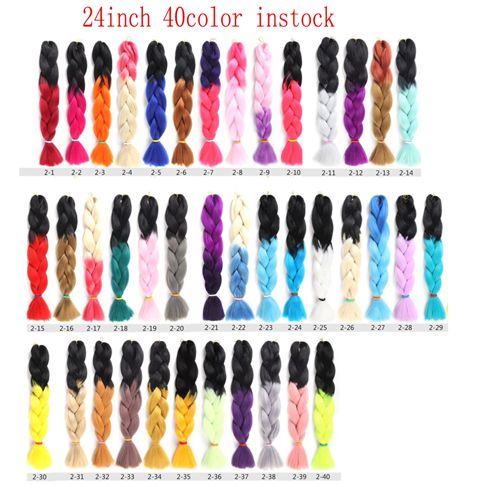 Оптовая цена много цветов 24 дюймов Синтетические jumbo волос косу Синтетические плетение волос
