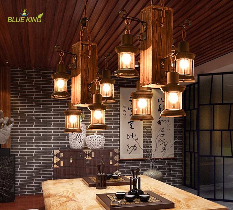 LOFT Vintage Cloak Cafe bar dinning room wholesale antique brass copper chandelier