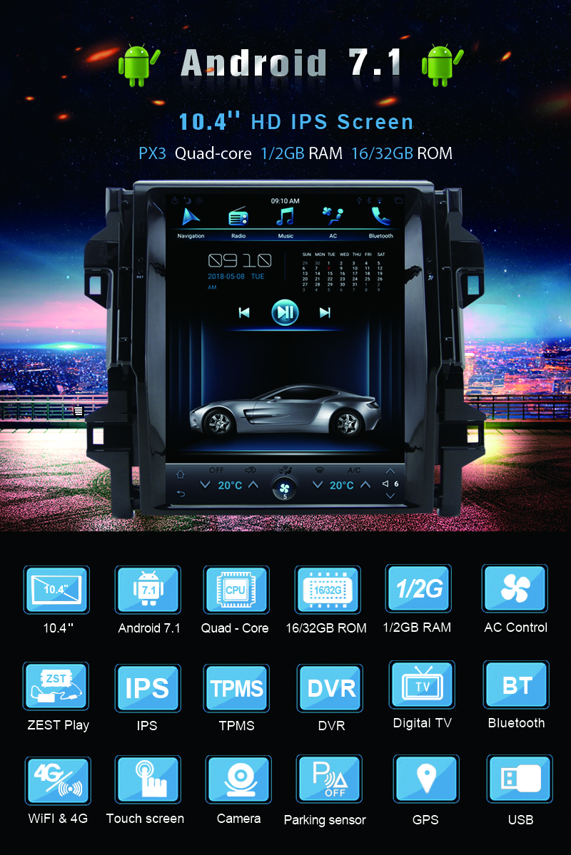 Tesla 10.4 inch Android 6.0 Car DVD Radio GPS Player For Ford Focus 3 2012 2013 2014 2015