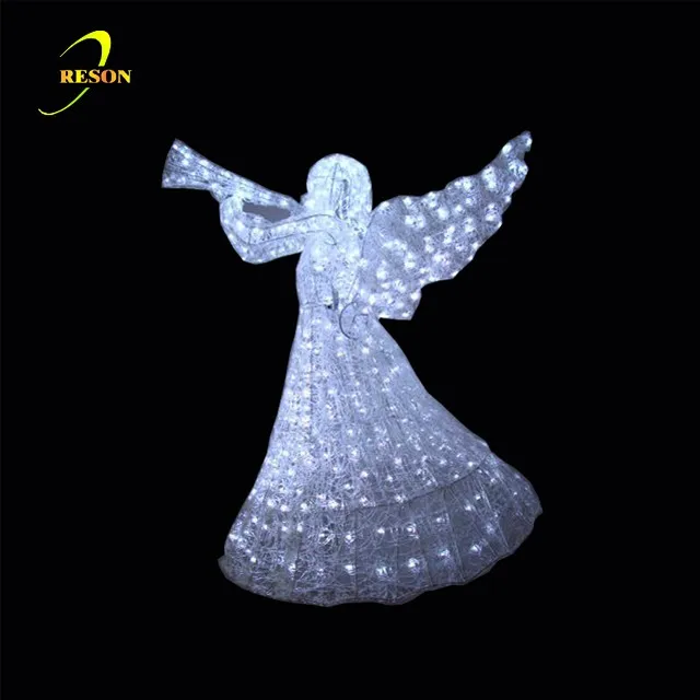 3D Decor Outdoor Christmas Led Lighted Angel Figurines