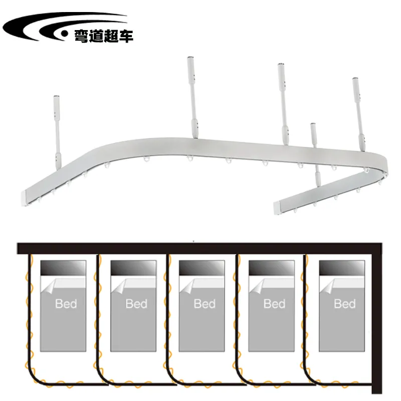 U Shapelshape Curtain Track Rod Ceiling Mounted Hospital Curtain