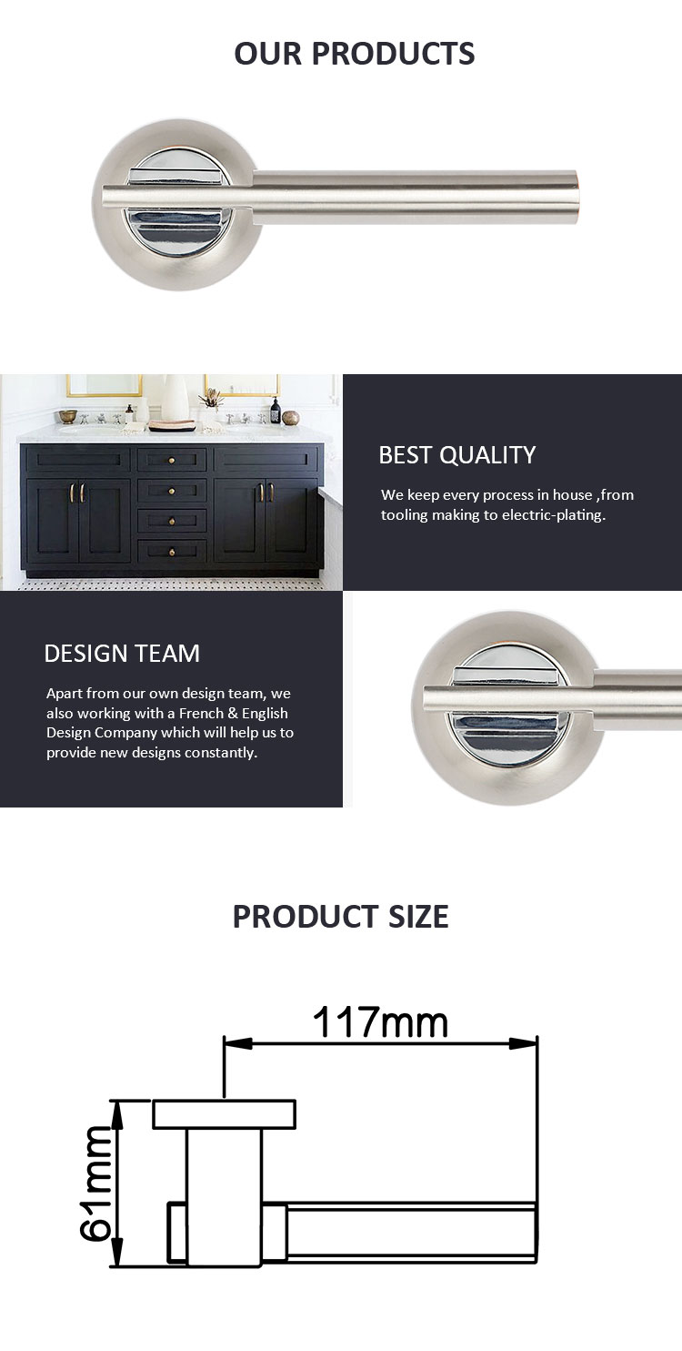 Professional design european aluminium door locks lever handle