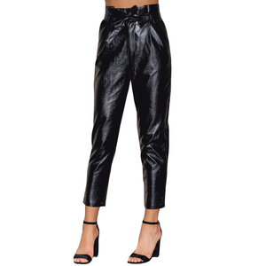 faux leather baggy pants