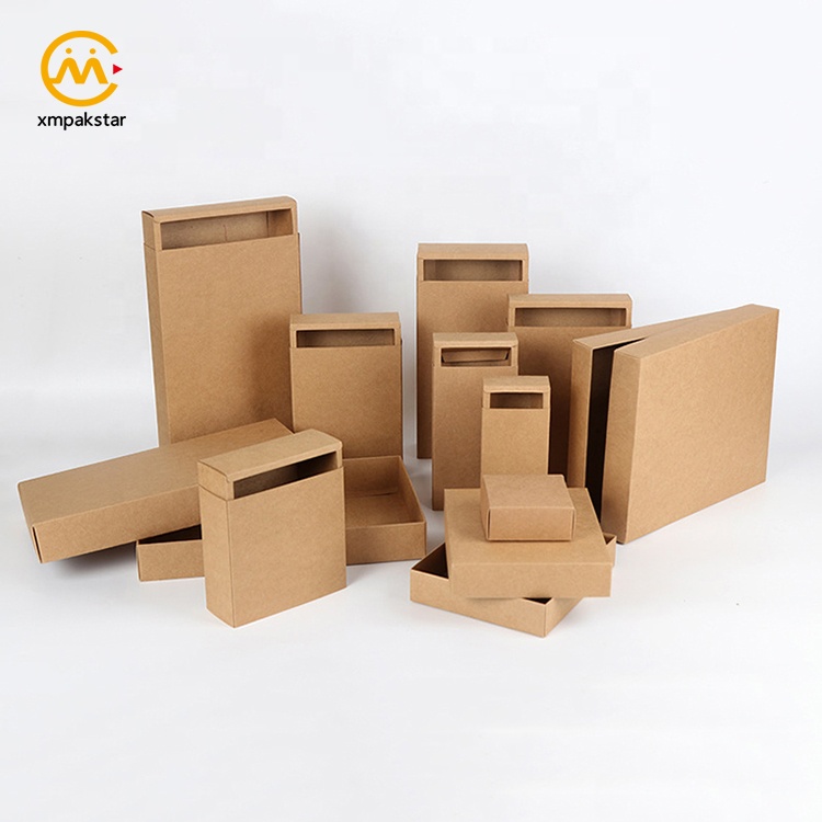 Factory custom eco friendly slide opening drawer brown black Kraft paper match packaging boxes for tea