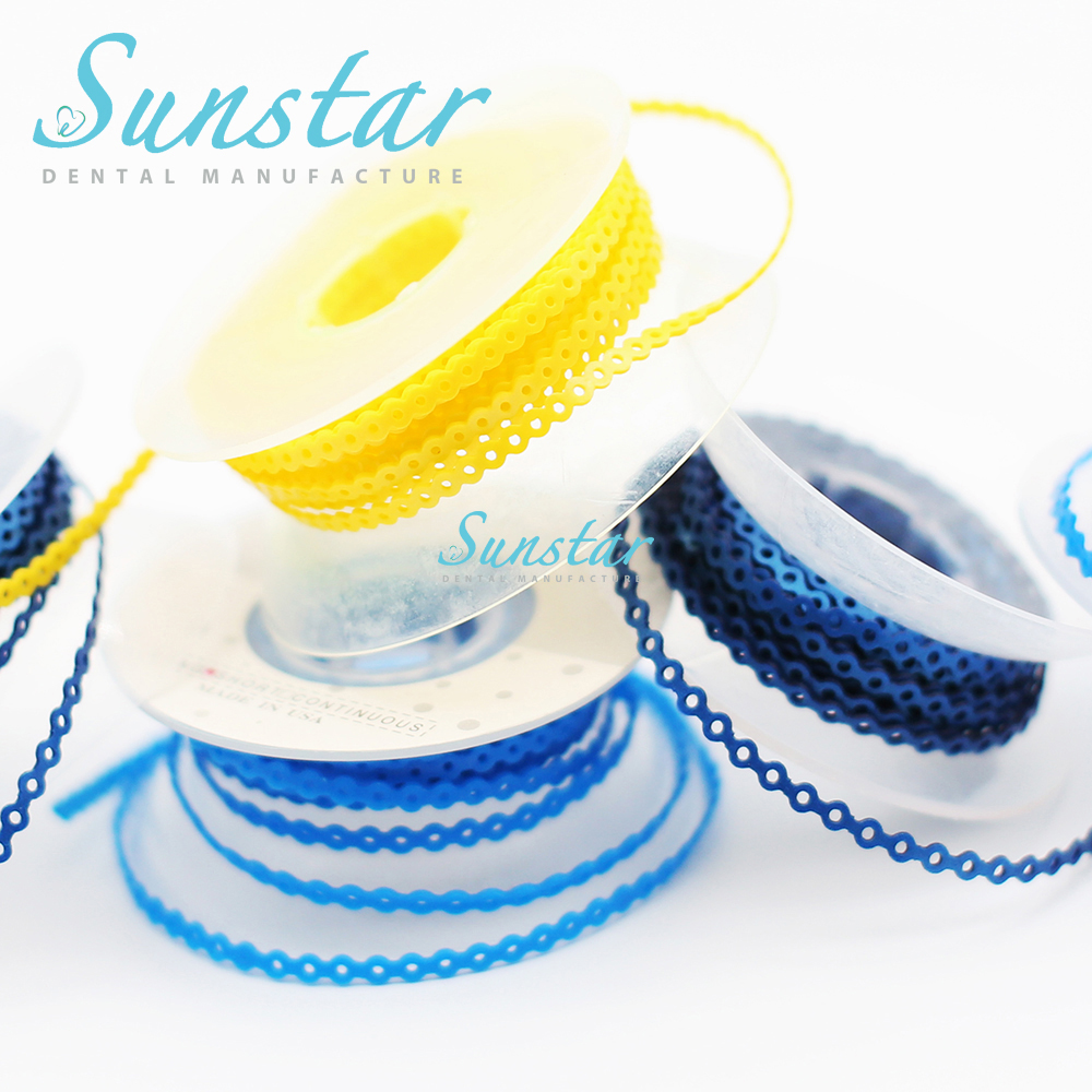 Короткая/длинная/Закрытая красочная Стоматологическая Ортодонтическая эластичная Силовая цепь