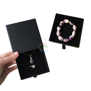 Black custom LOGO Paper Cardboard Slide Drawer Bracelet Jewelry Box