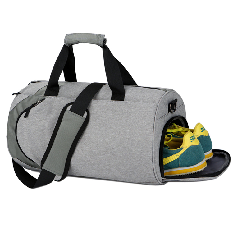 المعاد تدويرها شعار مخصص دائم الرجال الرياضة حقيبة من القماش الخشن الصالة الرياضية مع مقصورة الأحذية