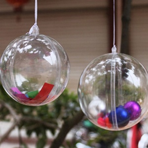 20 Pieces Transparent Ball Christmas Tree Ornaments for Wedding Party Christmas Home Decor DIY Plastic Fillable Ball Baubles 7cm