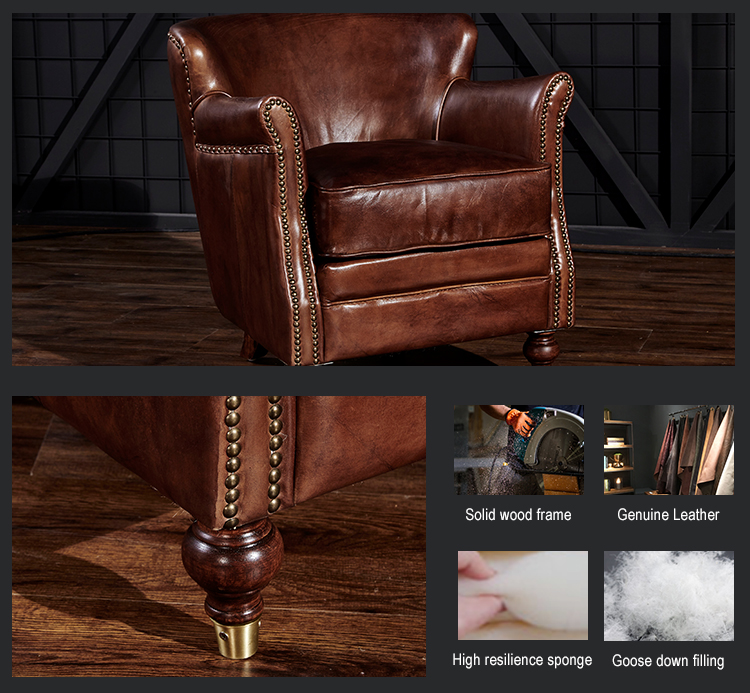 Classic design single seater wood sofa chairs floor chair and for living room