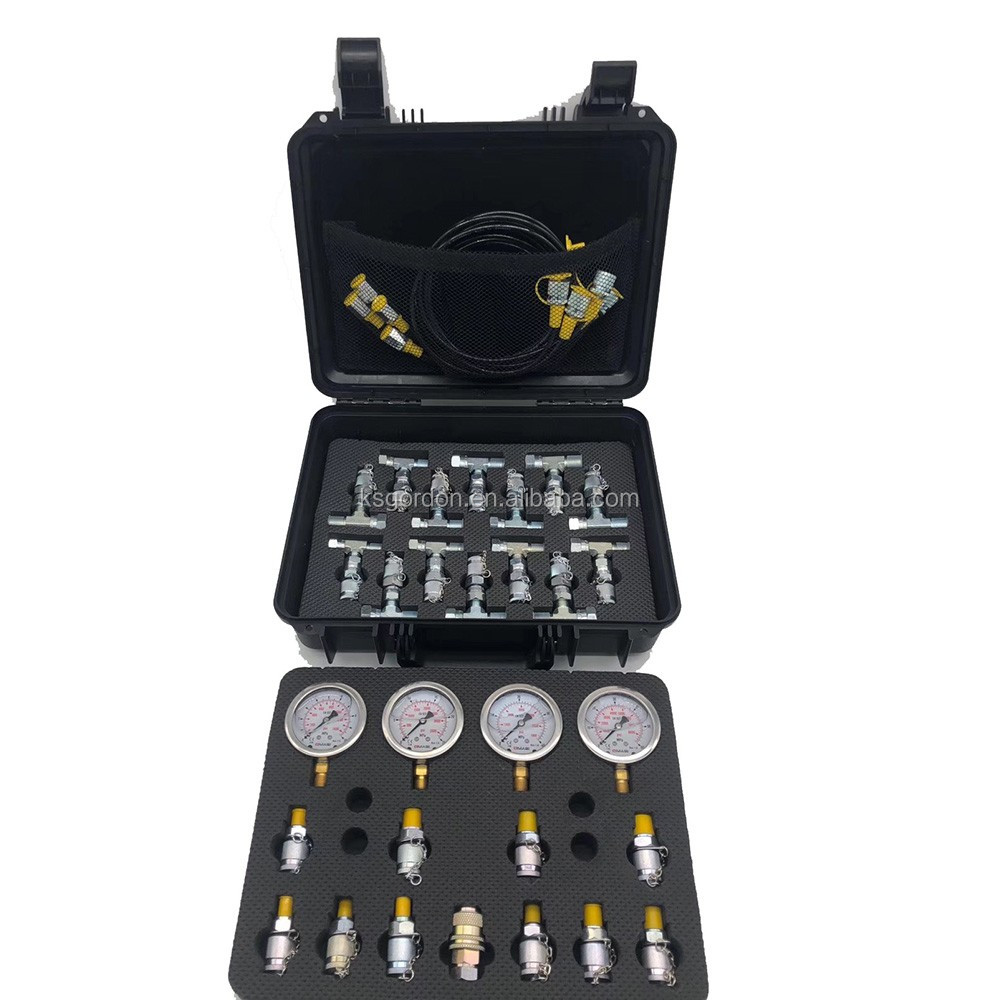 Excavator Parts 0 - 400bar Hydraulic Pressure Gauge Test Kit 0 - 6000psi