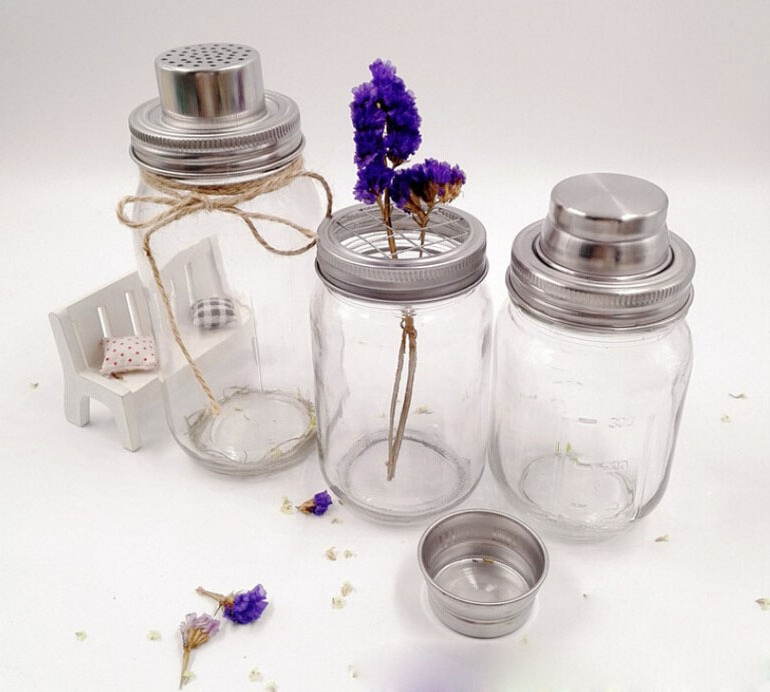 Mason Jar Cocktail Shaker/Whiskey Glass Shaker - 16oz  mason jar glass Cocktail shaker