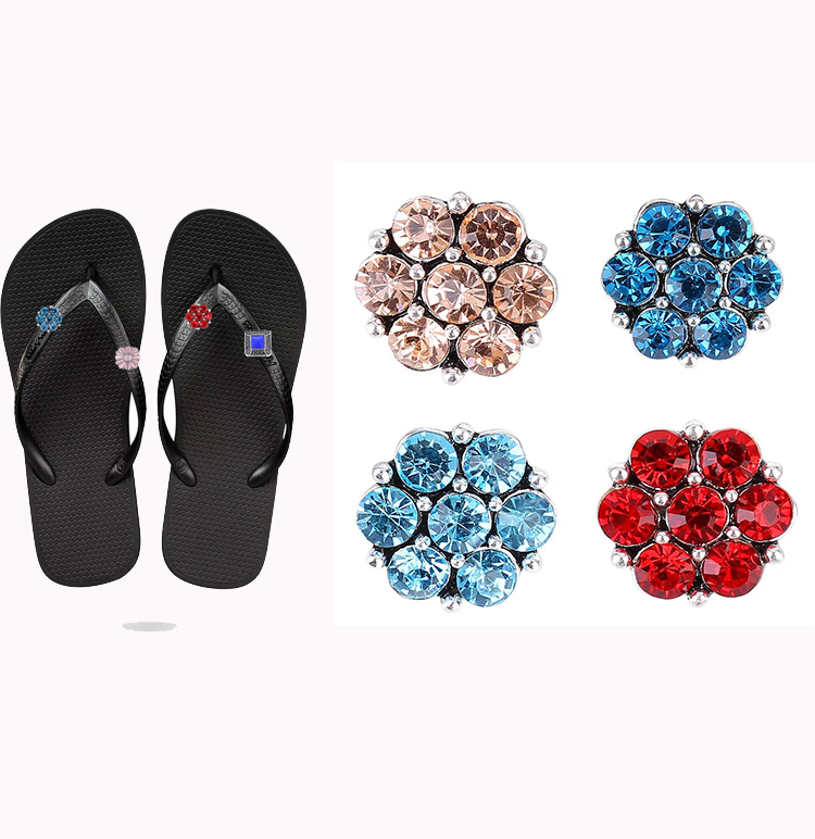 Алмазные шлепанцы Подвески сверкающие стразы аксессуары для обуви