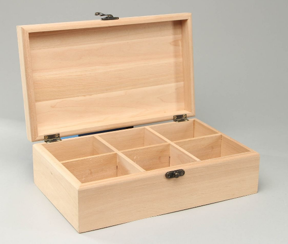 Деревянная коробка для чайных пакетиков ручной работы