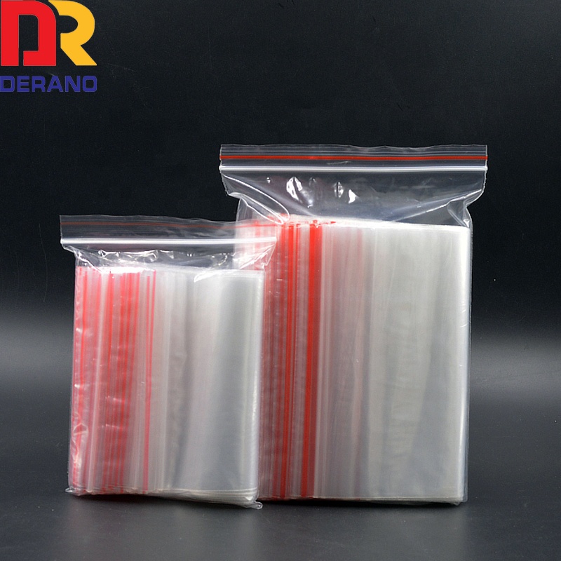 Custom Food grade polyethylene transparent plastic zipper bag for food packaging