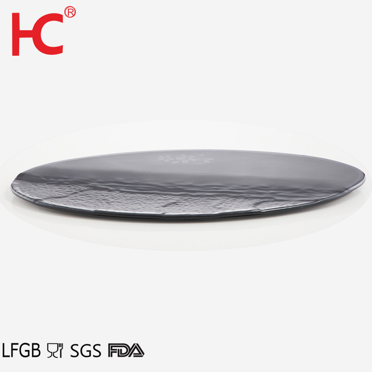 Marble sushi serving tray large black 100% melamine oval charger plate