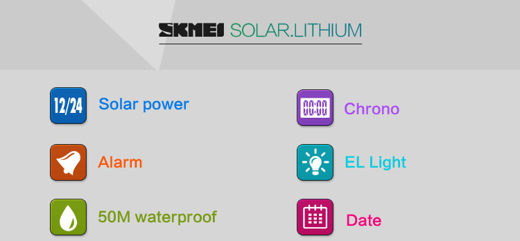 Skmei 1126 Original Factory Digital instructions manual men wristwatch waterproof solar watch