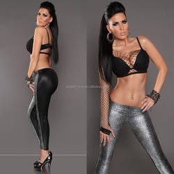 Mulheres por atacado leggings impressos, leggings de couro falso, sempre leggings