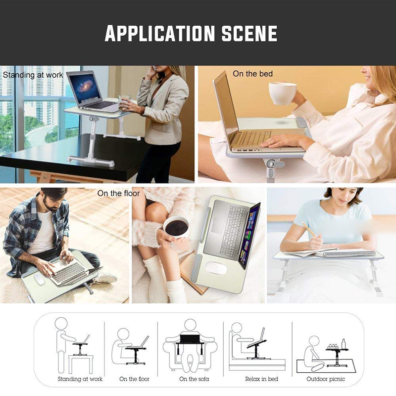 Usb Cooling Fan  Foldable Laptop Table Adjustable Mount For Macbook office tables