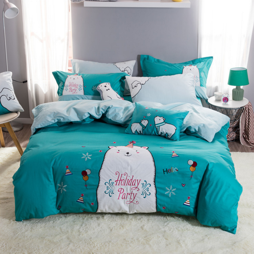 Cute Bear Cartoon Twin Bedding Duvet Cover Sets,  Cotton 100 Percent for baby Toddler Teen Pink quadrille plaid designs