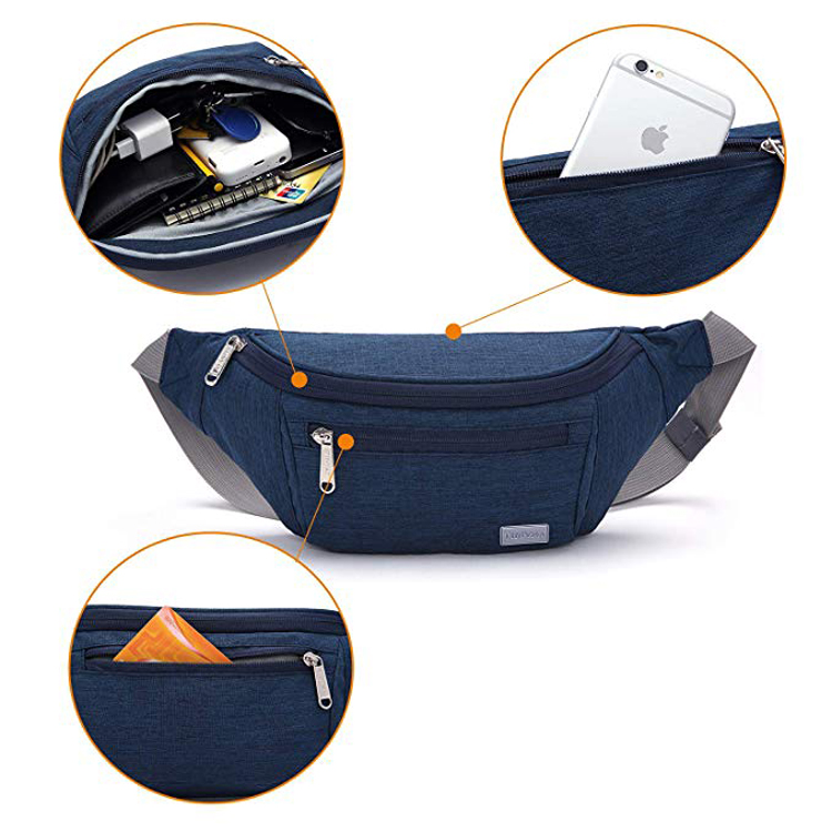 Marsupio da viaggio in vita da jogging sul petto, leggero, alla moda e durevole
