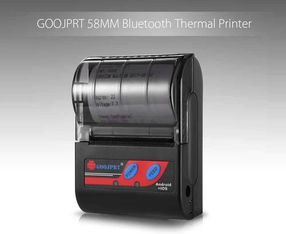 GOOJPRT MTP-II 58MM BT mobile thermal printer for retail