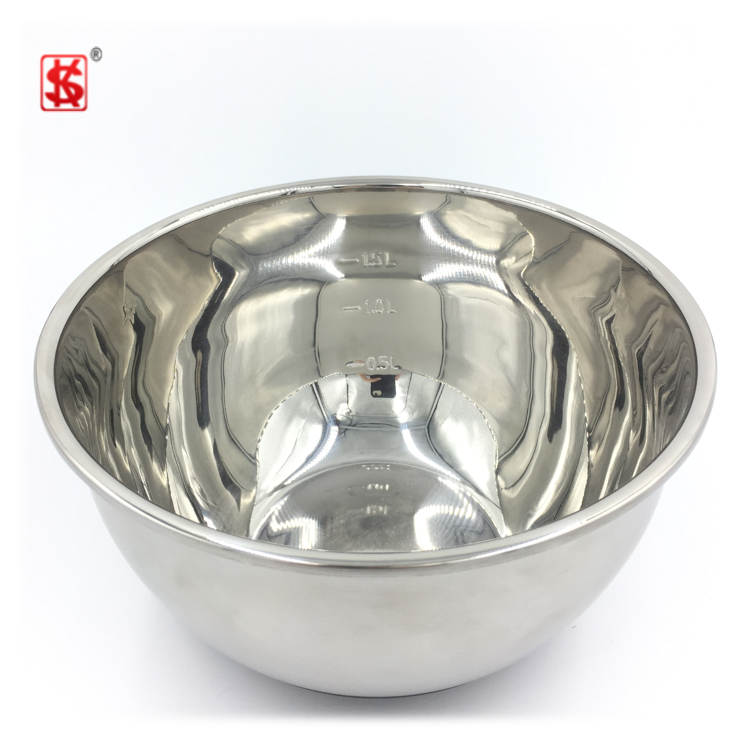 Stainless Steel 201 Seasoning Mixing Bowl Set Salad Bowl basin with Silicone Bottom