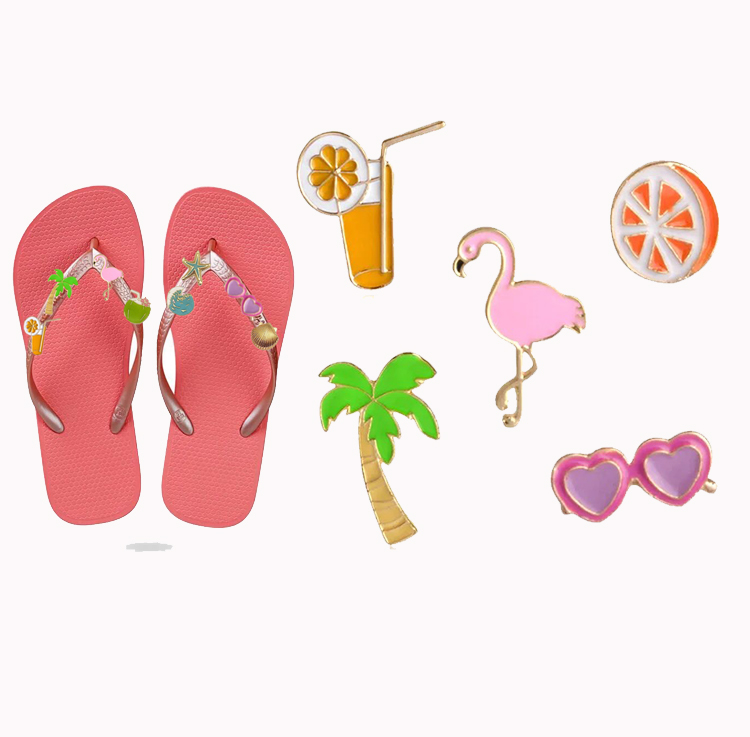 2019 Новые Пользовательские яркие шлепанцы с животными, подвески, аксессуары для обуви