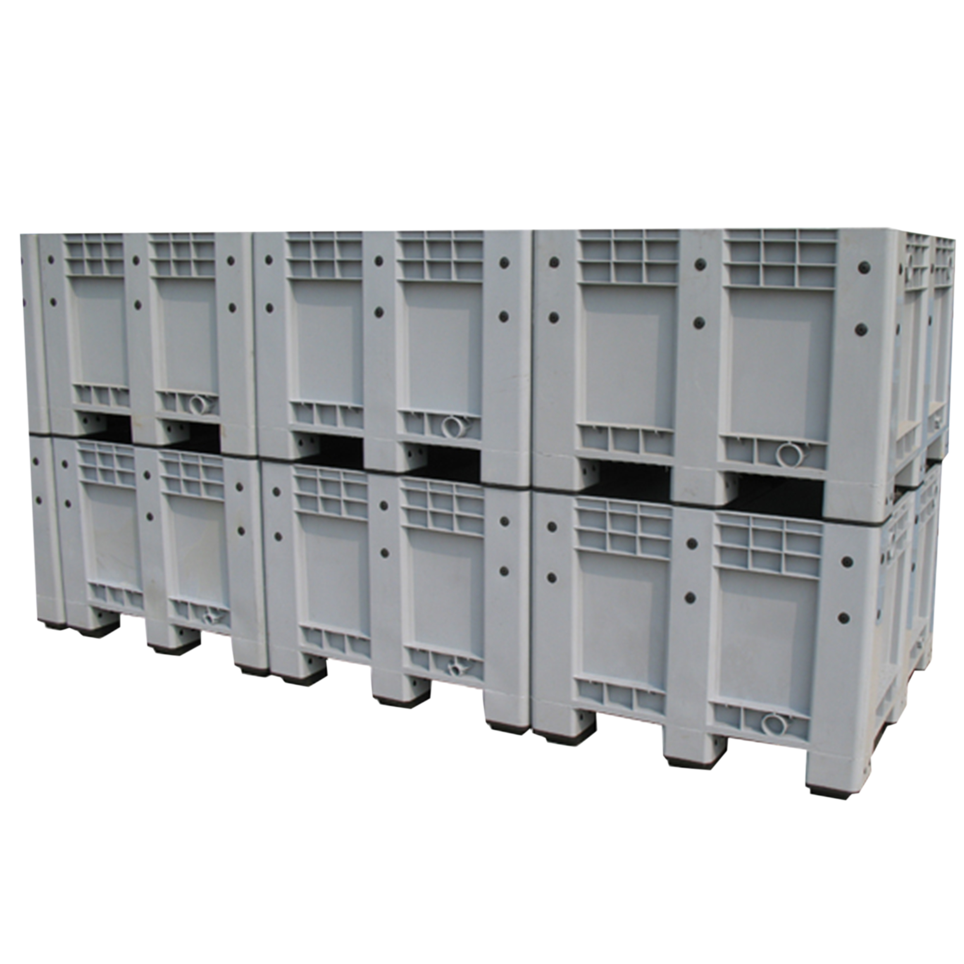 qs新型重型塑料托盘箱货物储存设备移动集装箱运输手提箱工业实心托盘