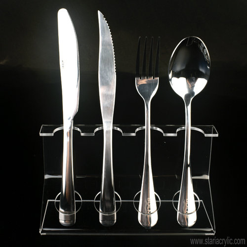 pair cutlery//pen//cigars display stands in clear acrylic