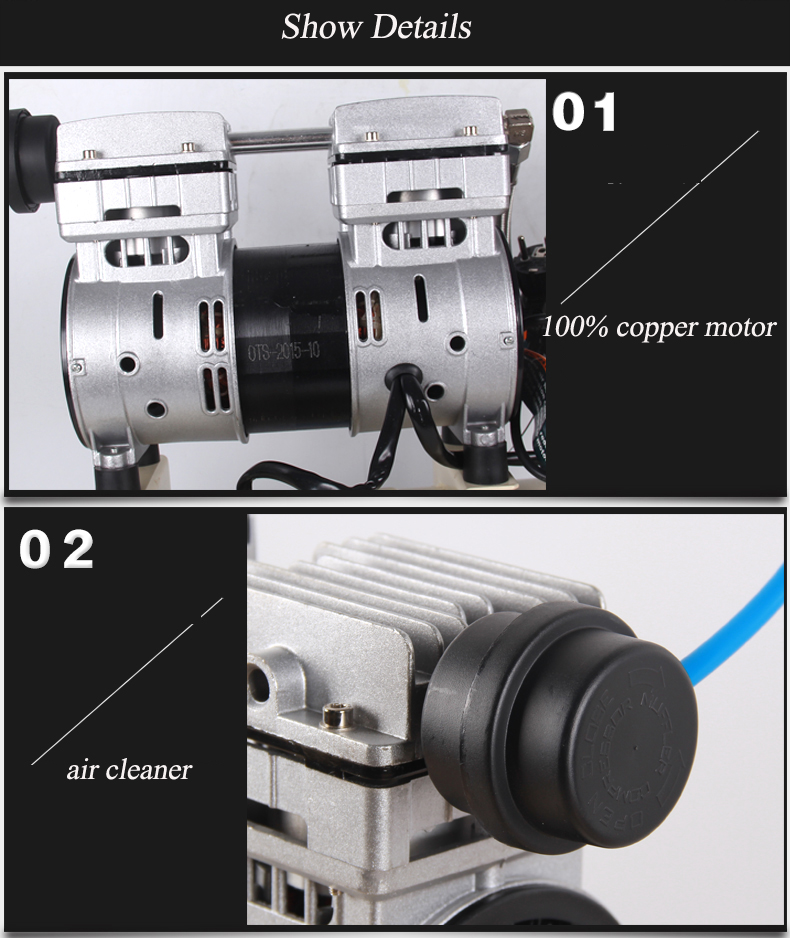 Compresor de aire para máquina de eliminación de burbujas de aire, 550W, 1380r/Min, 8L, reacondicionamiento LCD