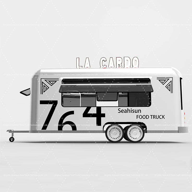Многофункциональный коммерческий грузовик из нержавеющей стали для курицы и еды, вафельная машина для приготовления чая