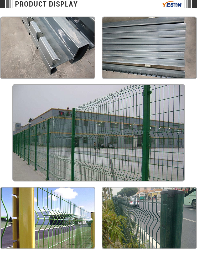 3.5mm Four Bends 3d Wire Mesh Fence 60mm*60mm / 50mm*50mm Post Size