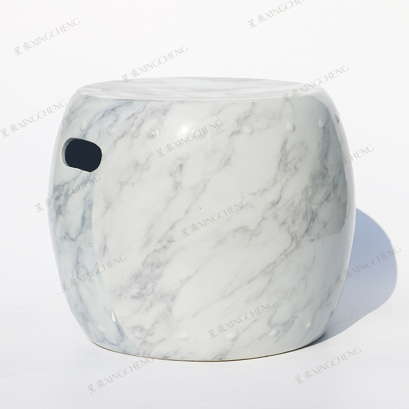 Porcelain kids garden seat  flower stand ceramic drum stool with different single color for home decoration
