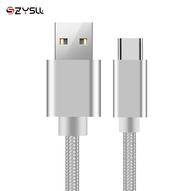 Быстрая зарядка USB кабель с нейлоновой оплеткой кабель Type-C USB 3,1 USB-C 3,0 зарядное мини-устройство работающее от прикуривателя с Type-C для передачи данных из алюминиевого сплава с разъемом USB кабель для Samsung