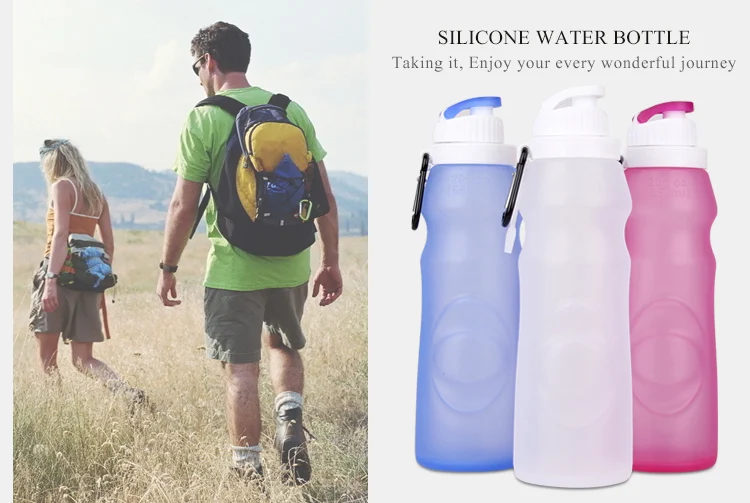 Nouveaux produits en gros Échantillons gratuits Bouteilles d'eau de sport pliables à boire bon marché avec logo personnalisé