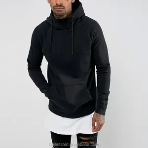 black funnel neck hoodie