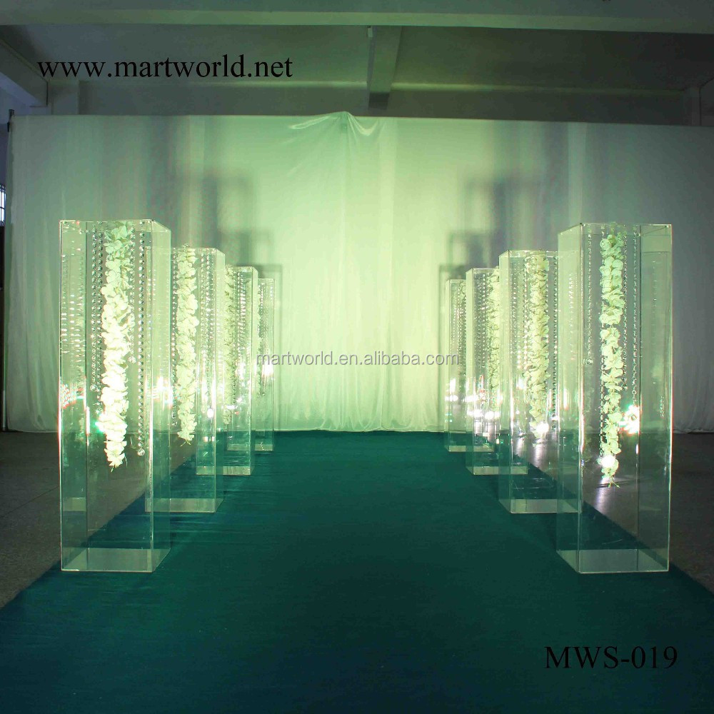 热透明亚克力柱子方柱设计派对和婚礼装饰柱 (mws-019)
