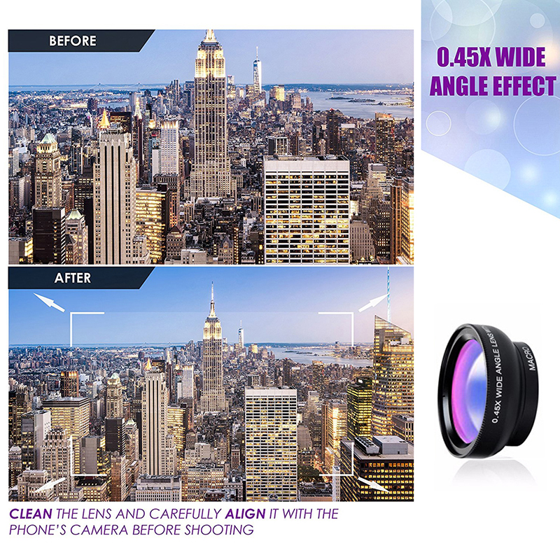 Amazon Top Seller Wide Angle 0.45X Macro Mobile Camera Phone Lens For Photography Mobile Phone & Accessories