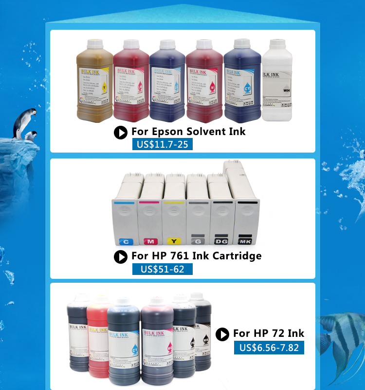 Lot 6 Encres Latex HP 789/792 Compatibles 1000ml Pour Designjet L25500/L26500/L28500/260/280