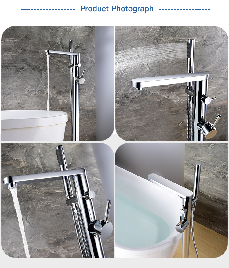 Free standing bathtub faucet brass freestand bathroom shower bathtub faucet set with shower and bath mixer taps