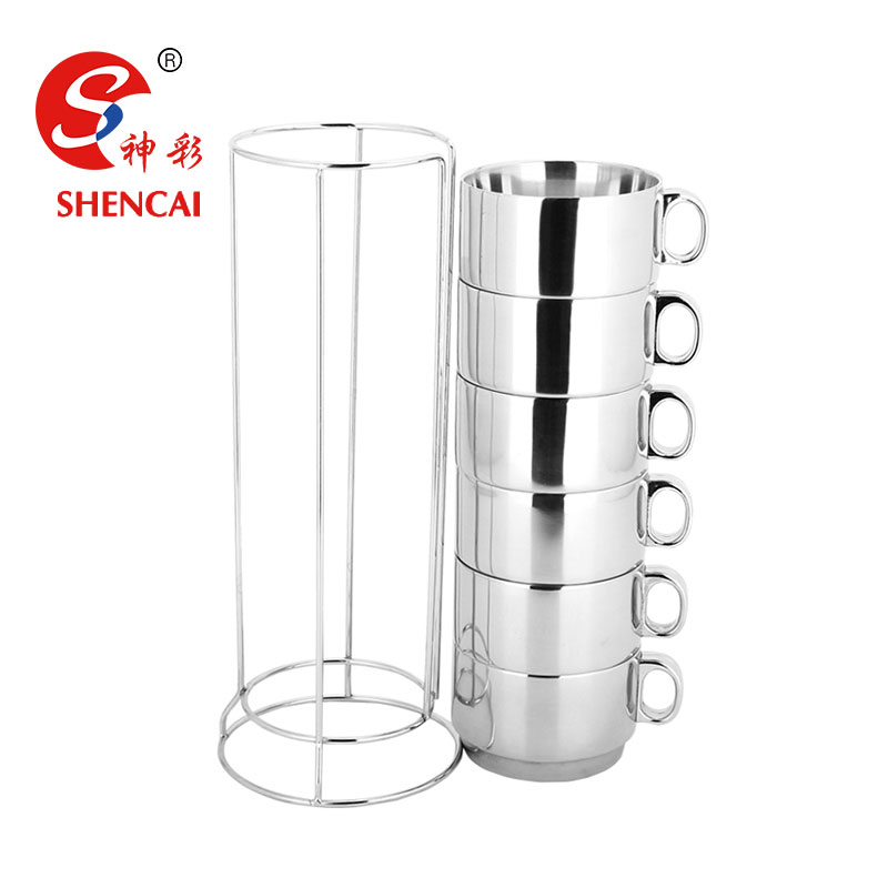 6 cups stainless steel insulated espresso mug promotional cup