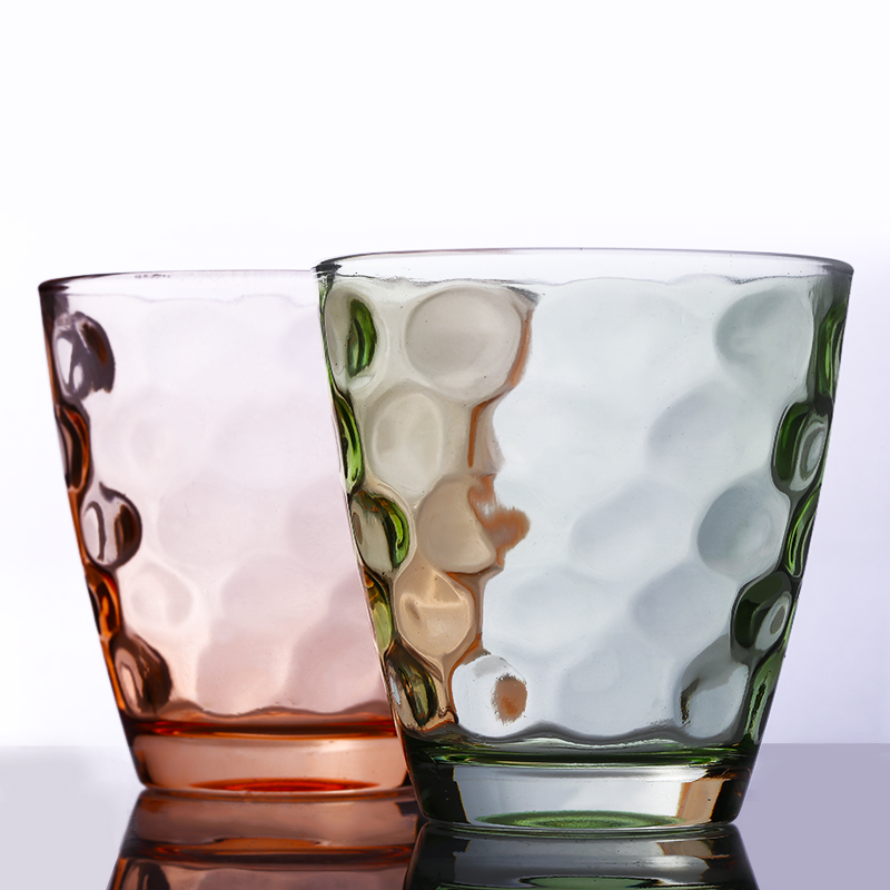 hot sale the most popular 270ml color glass cup with bubbles
