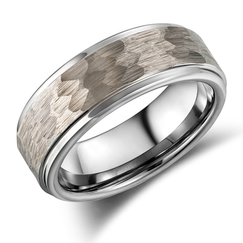 LAMUCH 8mm Mens Silver Tungsten Carbide Ring Laser Engraved Celtic Knot Pattern Wedding Bands