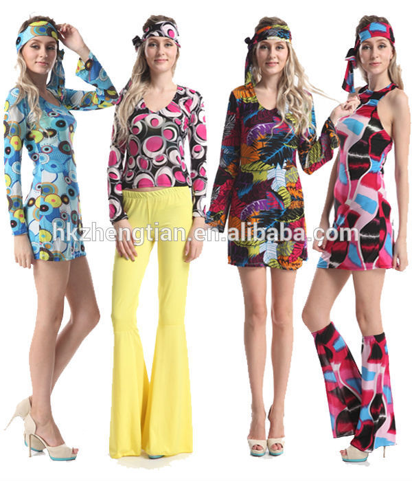 60s 70s Flower Power Groovy Retro Go Go Hippy Girls Fancy Dress Costume Kid