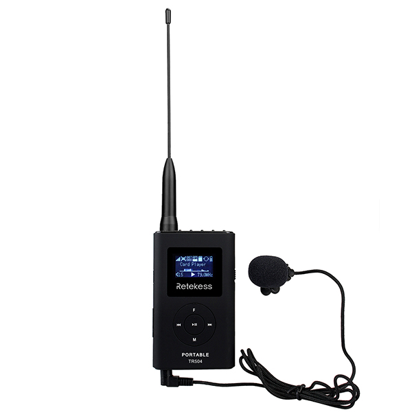 无线便携式手持 mp3 广播 fm 无线电发射机会议导游 76-108 mhz retek