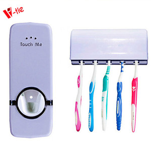 Promotional Gift Bathroom Accessory set Toothpaste Dispenser & Toothbrush Holders