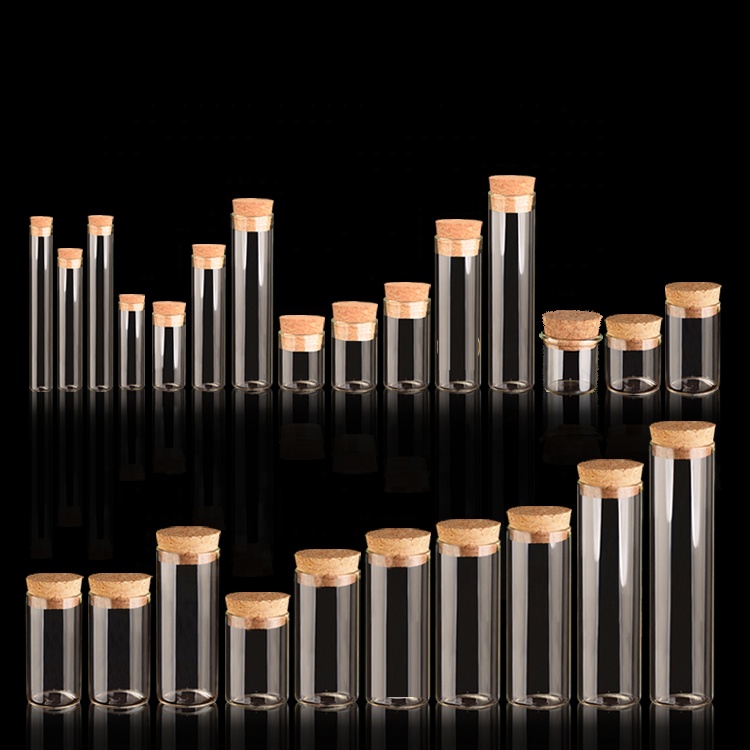 Индивидуальные и оптовые плоские или круглые нижние пробирки из боросиликатного стекла с Пробковой Крышкой для лабораторного применения