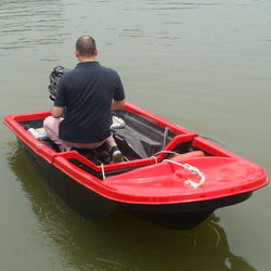 Perahu Pancing Serat Kaca Dapat Dilipat, dengan Motor Luar