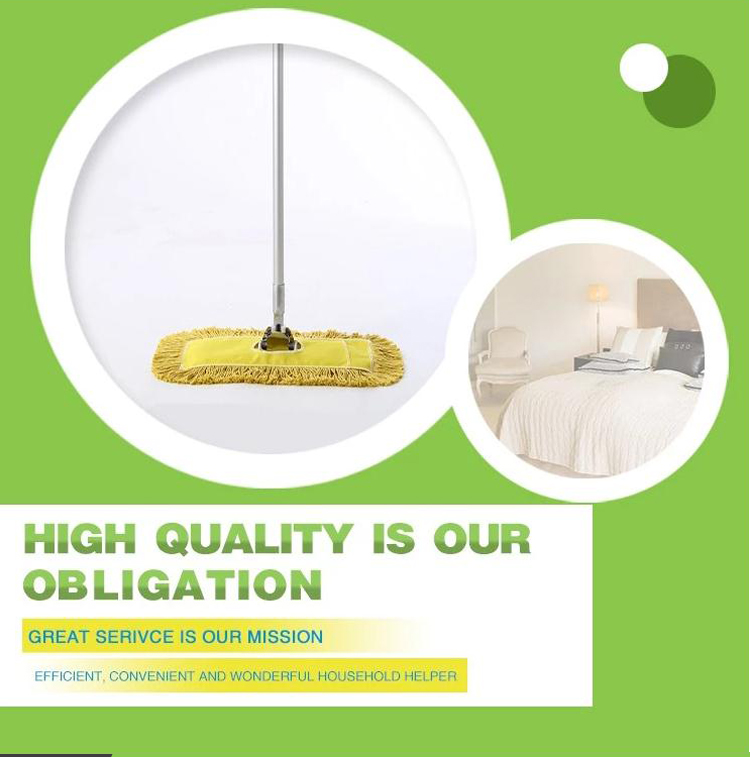 2019new Open end recycled cotton bleach white mop with blue plastic head