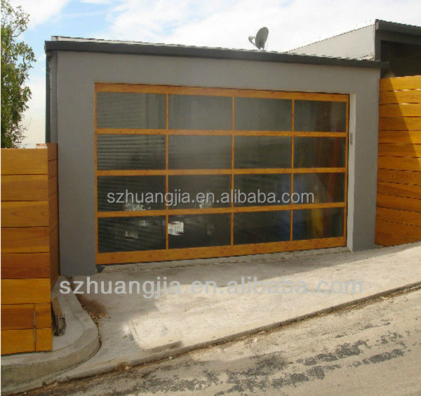 moderna struttura in legno pannello in vetro temperato tempo a prova di ingresso porta del garage disegni